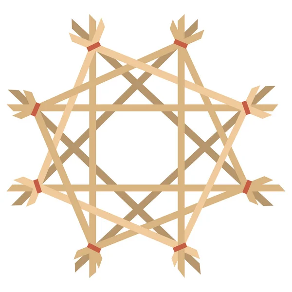 Étoile Paille Traditionnelle Noël Vecteur — Image vectorielle