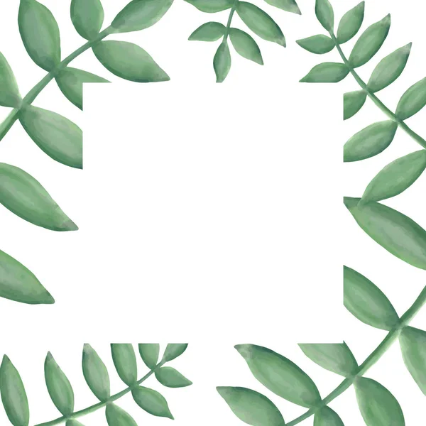 Cadre Aquarelle Carte Végétale Vecteur — Image vectorielle