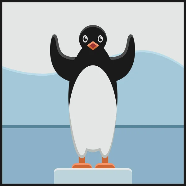 Pinguin Braucht Hilfe Bei Der Globalen Erwärmung — Stockvektor