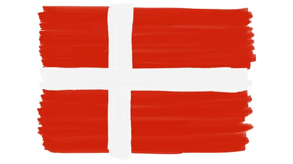 Bandera Símbolo Dinamarca Pintado Vector — Archivo Imágenes Vectoriales