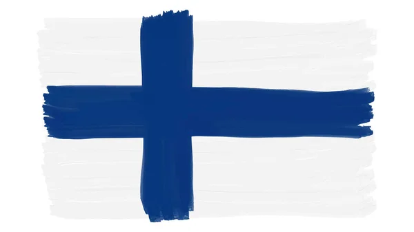 Símbolo Bandeira Finlândia Pintado Vetor — Vetor de Stock