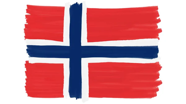 Símbolo Bandeira Noruega Pintado Vetor — Vetor de Stock