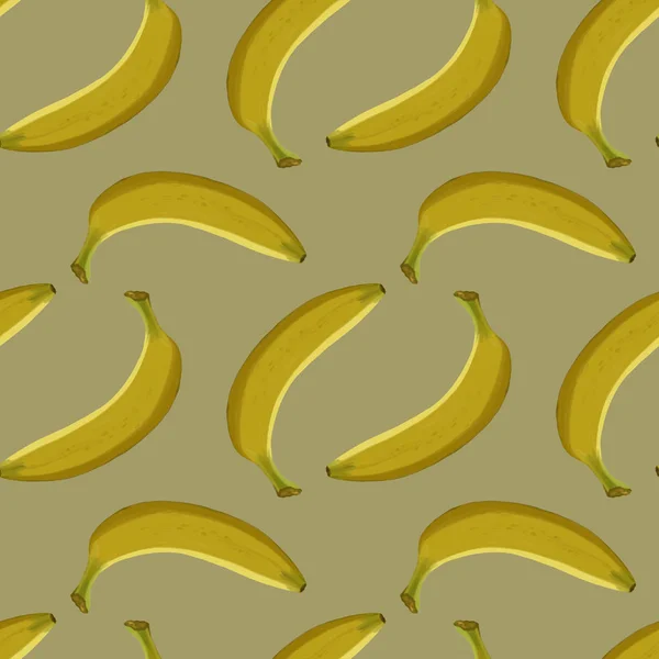 Nahtloses Muster Gelbe Bananenfrucht Vektor — Stockvektor