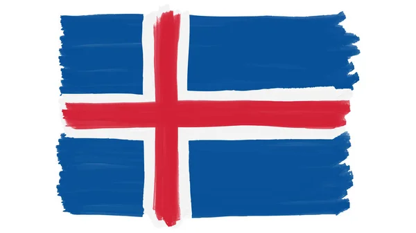 Símbolo Bandeira Islândia Pintado Vetor — Vetor de Stock
