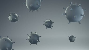 Mavi korona covid virüs 3D görüntüleme arkaplanı