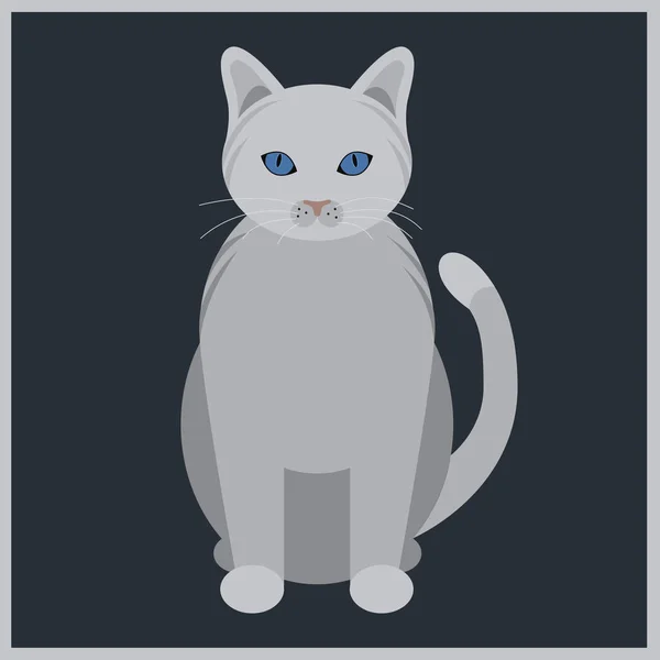 Witte Kat Met Blauwe Ogen Vector — Stockvector