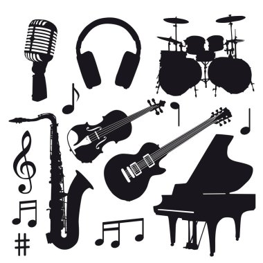 müzik aletleri Silhouettes