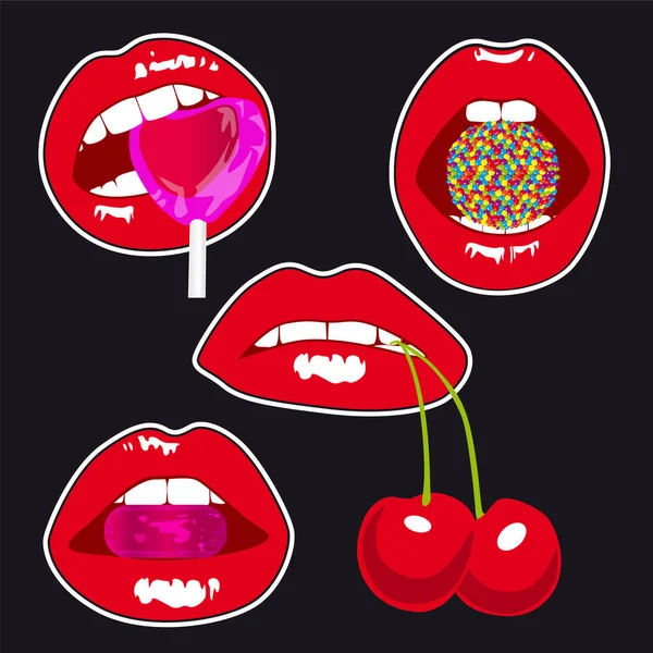 Collection lèvres femme . — Image vectorielle