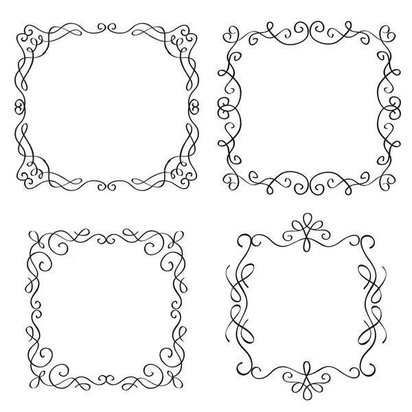 Набор рамок для старинной каллиграфии . — стоковый вектор
