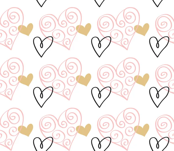 Valentine hearts seamless pattern — Stock Vector