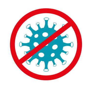 Coronavirus Bakteri Hücre Simgesi, 2019-NCoV. Enfeksiyon yok ve Coronavirus Kavramını Durdur. Corona virüs vektör simgesi.
