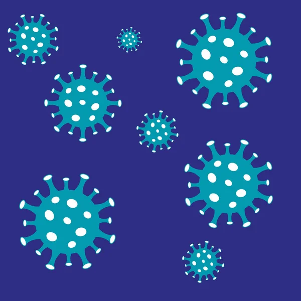 Konsep Ilustrasi Coronavirus Covid Latar Belakang Vektor Dengan Bakteri Coronavirus - Stok Vektor