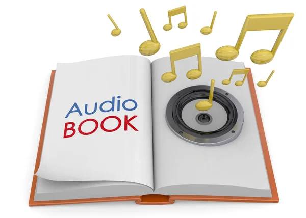 Audiobooks έννοια - 3d — Φωτογραφία Αρχείου