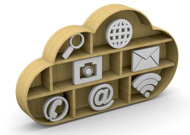 Online Kütüphane kavramı - 3d