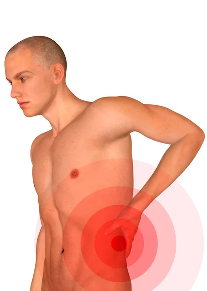 Dolor de espalda - 3D — Foto de Stock