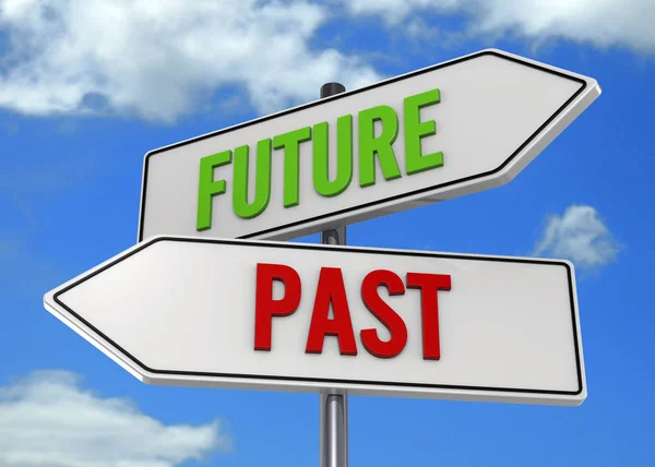 Przeszłości lub przyszłości? -koncepcja 3d — Zdjęcie stockowe
