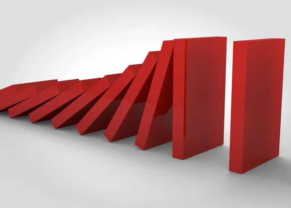 Domino Effect - 3D — Stock Photo, Image