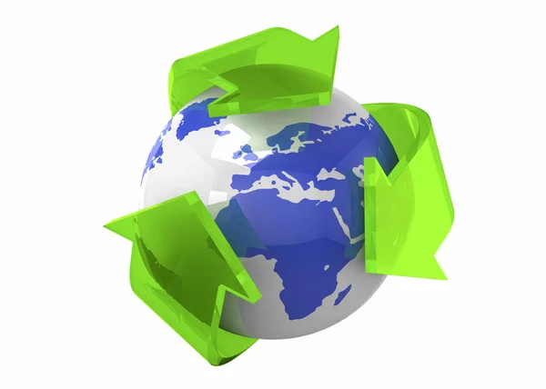 Concepto Mundial de Reciclaje - 3D — Foto de Stock