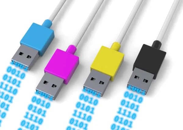 CMYK USB - 3D — стоковое фото