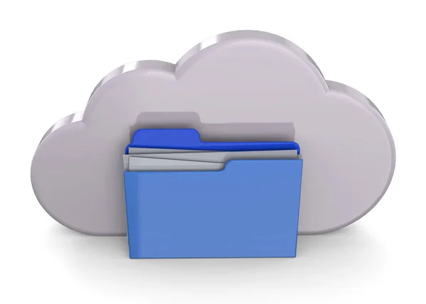 Cloud and Folder - 3D — Stock Photo, Image