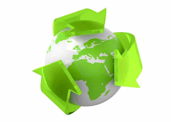 Concepto Mundial de Reciclaje - 3D — Foto de Stock
