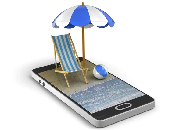 Volání na pláž - 3D — Stock fotografie