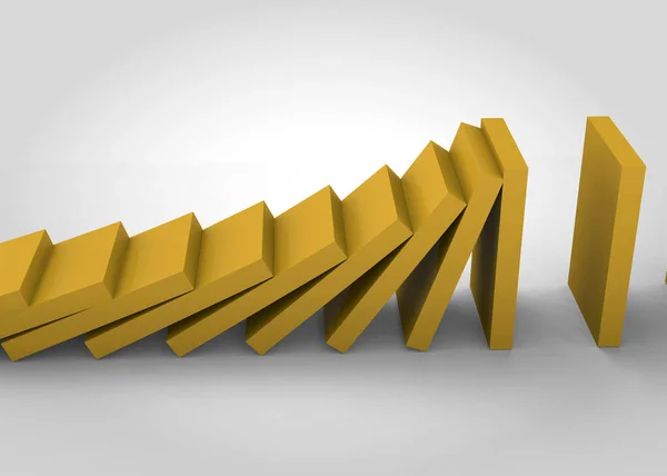 Efeito dominó - 3D — Fotografia de Stock