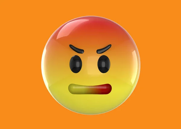 Dühös Emoticon Ikon — Stock Fotó