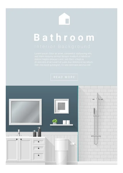 인테리어 디자인 현대적인 욕실 배너, 벡터, 삽화 — 스톡 벡터