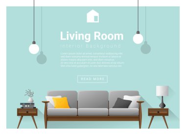 Modern living room Interior background , vector, illustration clipart