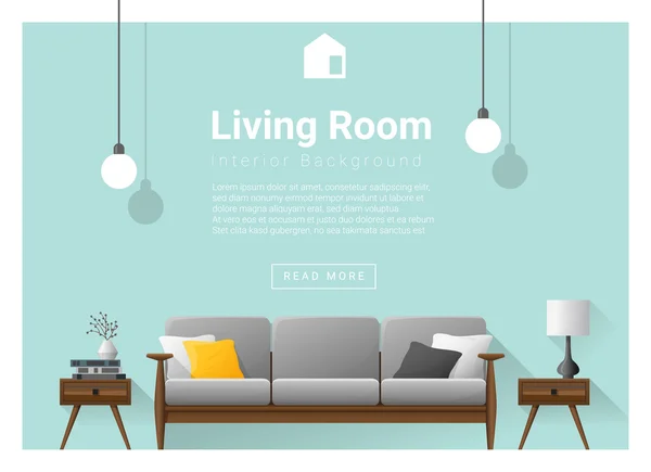 Modern living room Interior background , vector, illustration — ストックベクタ