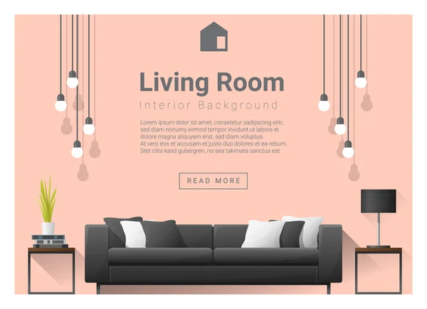 Modern living room Interior background , vector, illustration — Διανυσματικό Αρχείο