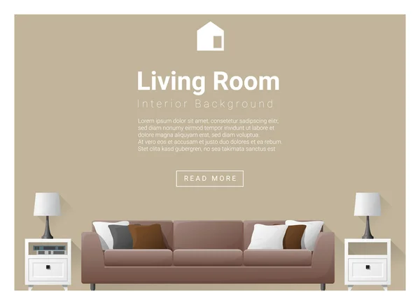 Sala de estar moderna Fondo interior, vector, ilustración — Vector de stock