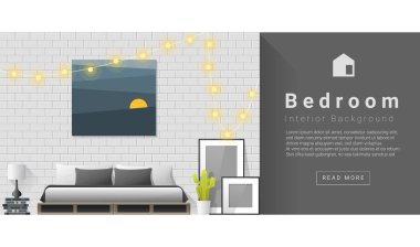 İç tasarım Modern Yatak odası arka plan 