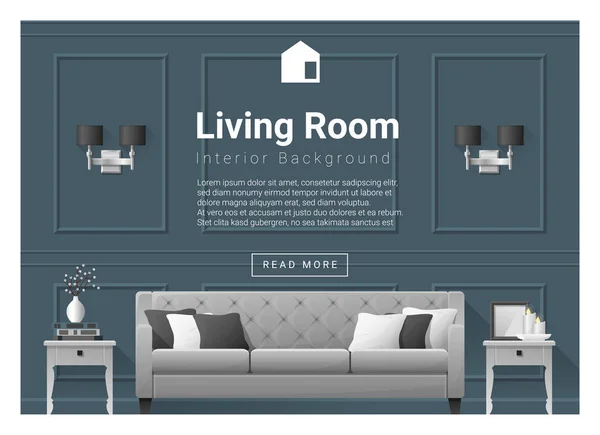 Living room interiör bakgrund, vektor, illustration — Stock vektor