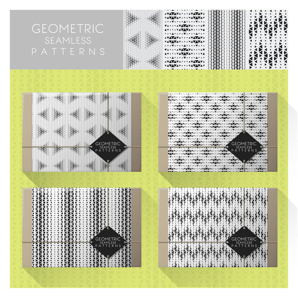 Set of geometric seamless pattern , vector , illustration