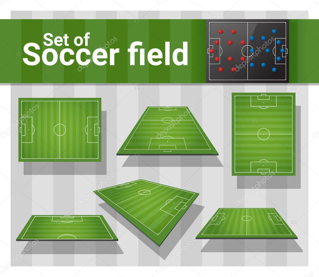 Set of football field , vector , illustration