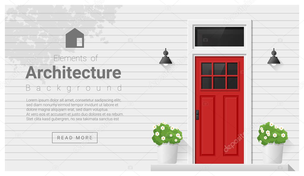 Elements of architecture , front door background , vector ,illustration