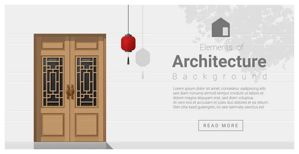 Elementi di architettura, sfondo della porta d'ingresso, vettore, illustrazione — Vettoriale Stock