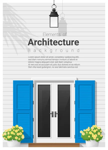 Elementi di architettura, sfondo della porta d'ingresso, vettore, illustrazione — Vettoriale Stock