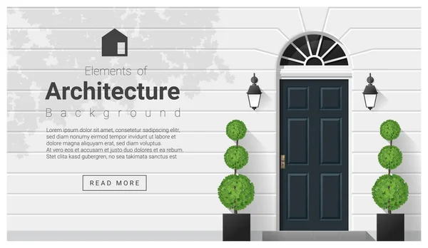 Éléments d'architecture, arrière-plan de la porte d'entrée, vecteur, illustration — Image vectorielle