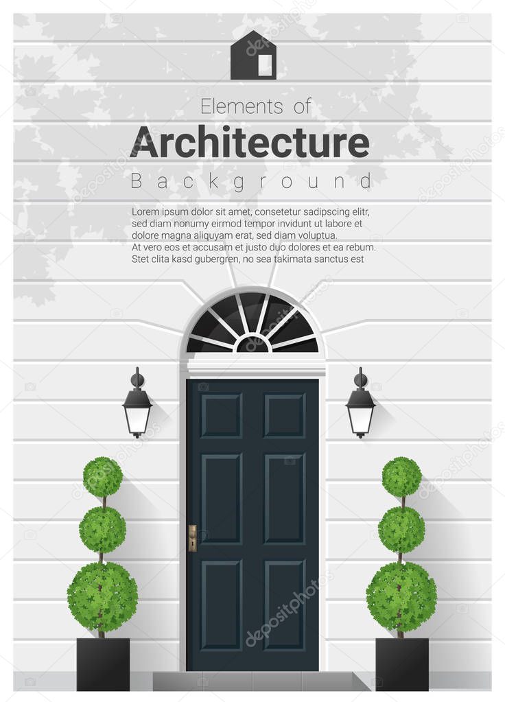 Elements of architecture , front door background , vector ,illustration