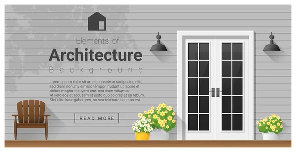 Elementos de arquitetura, fundo da porta da frente, vetor, ilustração — Vetor de Stock