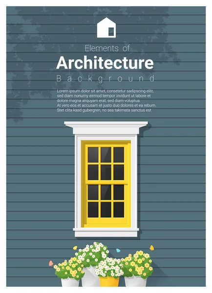 Elementos de arquitectura, fondo de ventana, vector, ilustración — Archivo Imágenes Vectoriales