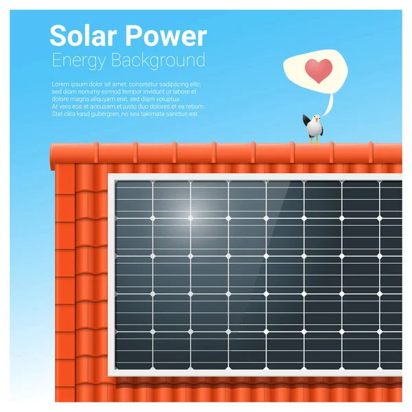 エネルギー概念の背景太陽電池パネル, ベクトル, イラスト — ストックベクタ