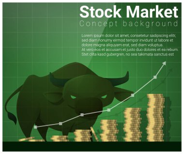 Borsa, vektör, illüstrasyon iş ve ekonomi kavramı arka plan
