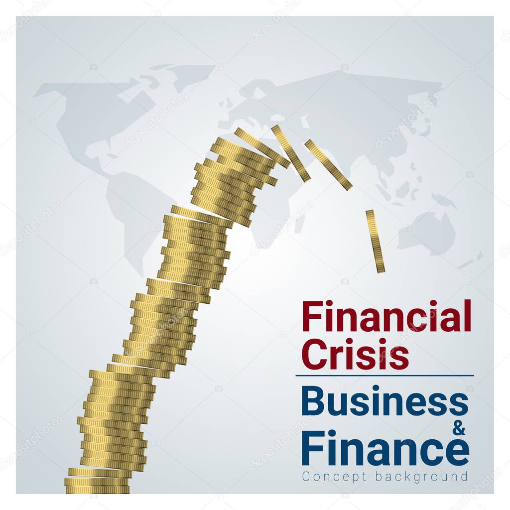 Business and Finance concept background with financial crisis , vector , illustration