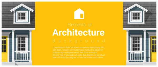 Elements of architecture background with a small house , vector ,illustration — Stock Vector