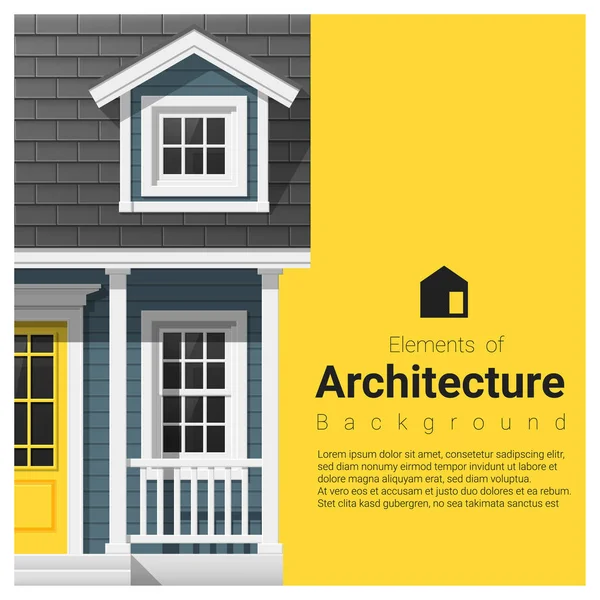 Elements of architecture background with a small house , vector ,illustration — Stock Vector