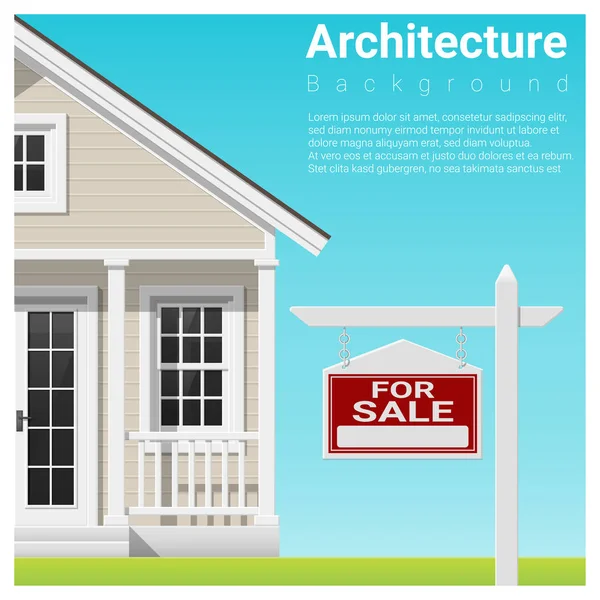 Fonds d'investissement immobilier avec maison à vendre, vecteur, illustration — Image vectorielle
